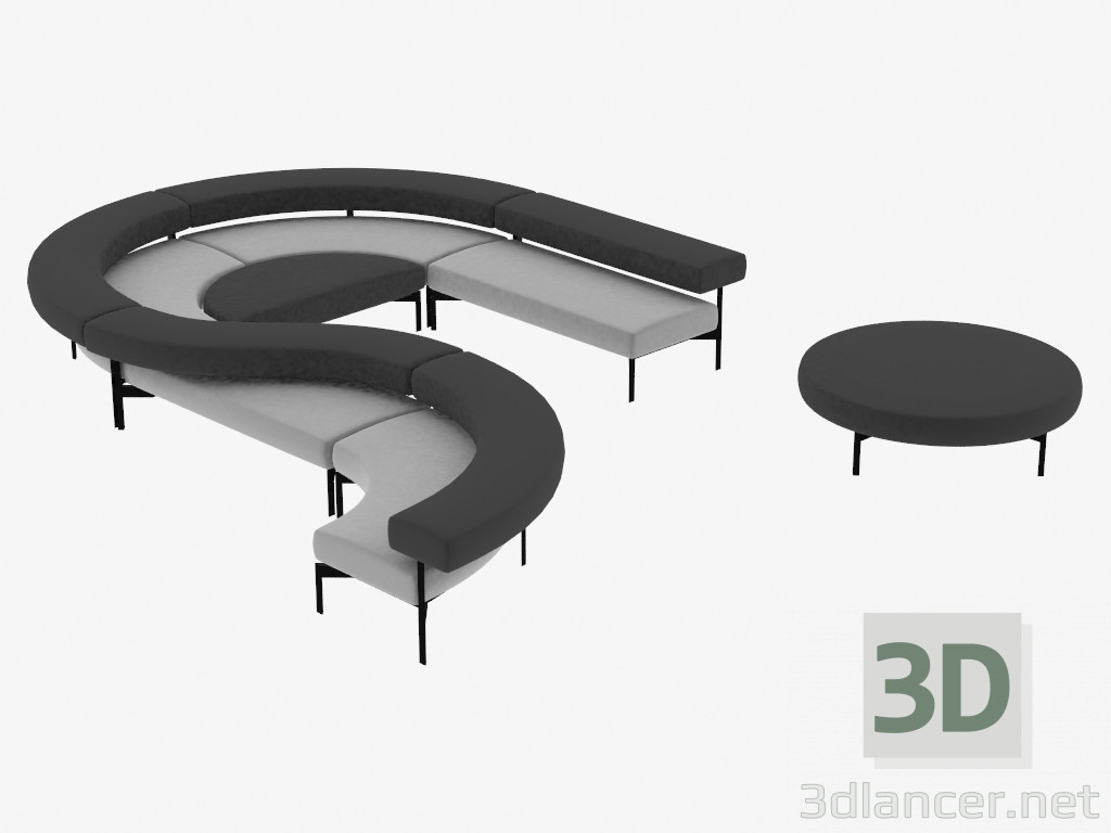 Modelo 3d Sistema de assento modular - preview