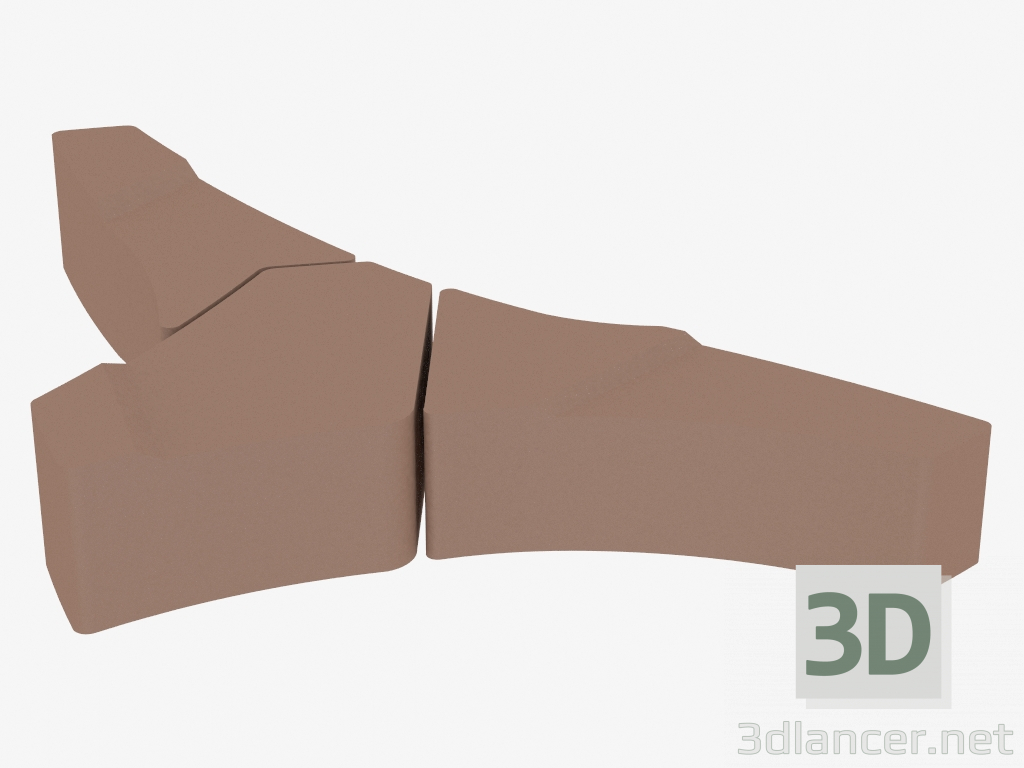 3D Modell Modulares Sitzsystem - Vorschau