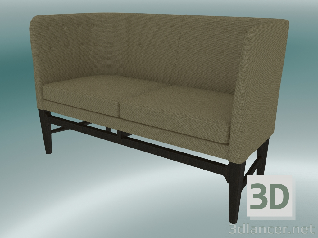 3D Modell Doppelsofa Mayor (AJ6, H 82 cm, 62 x 138 cm, Walnuss, Hallingdal - 224) - Vorschau