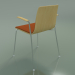 3d model Chair 3935 (4 metal legs, front trim, with armrests, natural birch) - preview