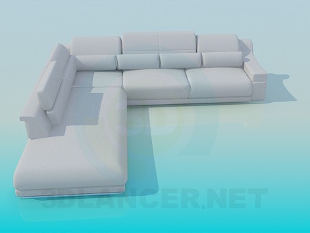 3D Modell Ecksofa mit pads - Vorschau