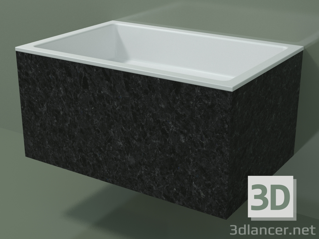 modello 3D Lavabo sospeso (02R142301, Nero Assoluto M03, L 72, P 48, H 36 cm) - anteprima