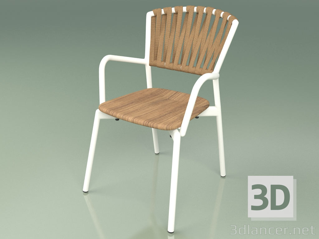 modello 3D Poltrona 121 (Metallo Latte, Teak) - anteprima