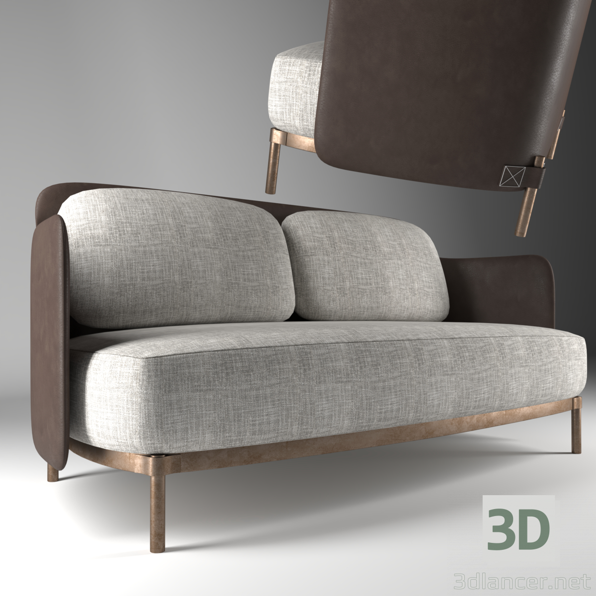 modèle 3D de Canapé Bande Minotti acheter - rendu