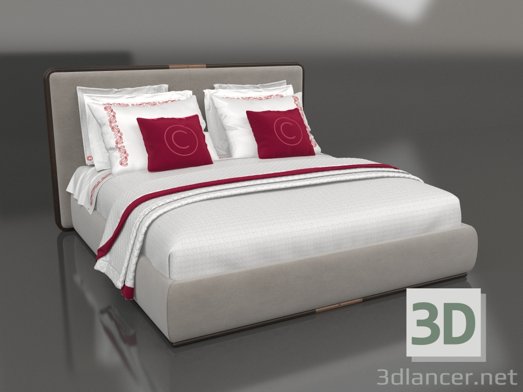 Modelo 3d Cama de casal (S504) - preview