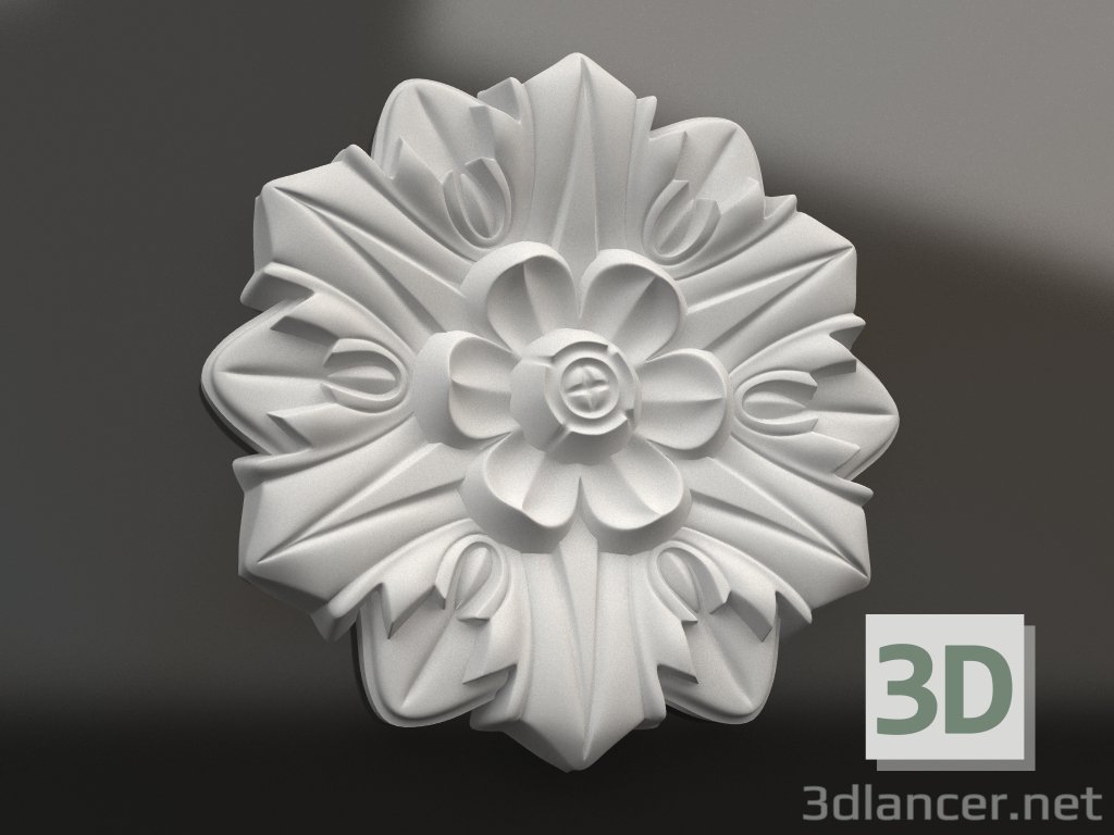 modello 3D Elemento decorativo in gesso DE 062 (D=250) - anteprima