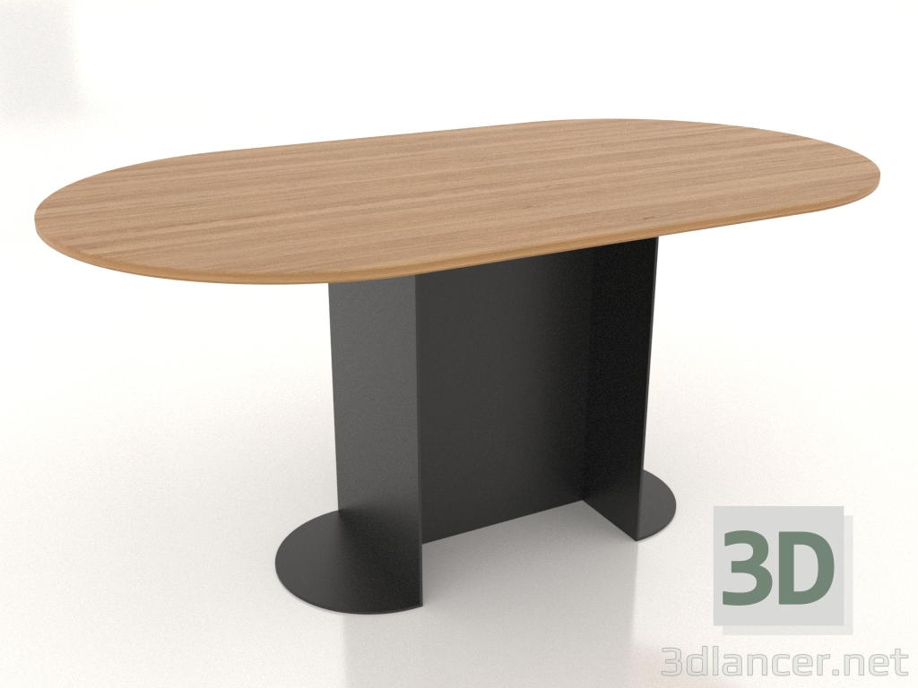 3d model Dining table OVAL 1600x900 mm (natural oak) - preview