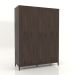 modello 3D Armadio FARGO 1600x600x2200 mm (rovere scuro) - anteprima