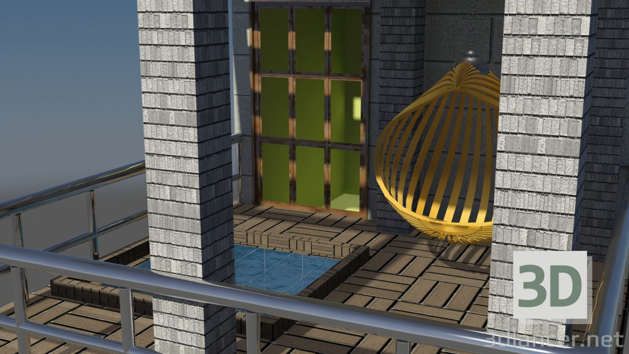 modèle 3D Balcon - preview