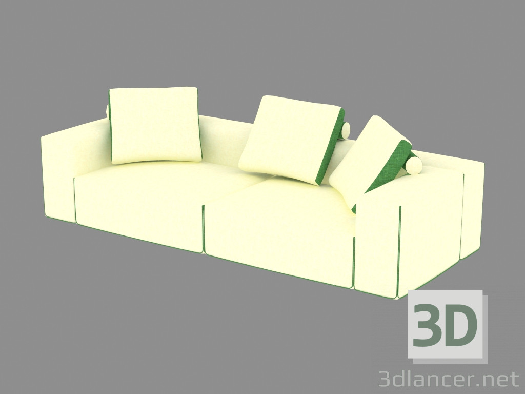 Modelo 3d Sofá modular duplo - preview