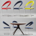 3d Table and chair with upholstery model buy - render