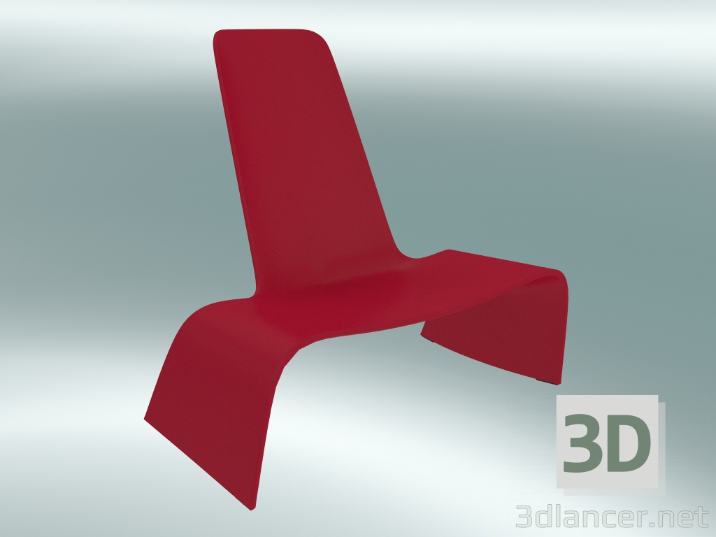 modello 3D Poltrona LAND lounge chair (1100-00, rosso traffico) - anteprima