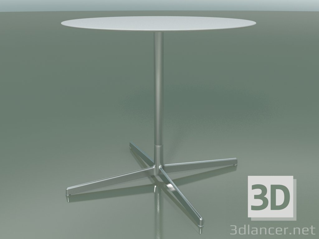 3D Modell Runder Tisch 5554 (H 72,5 - Ø 79 cm, Weiß, LU1) - Vorschau