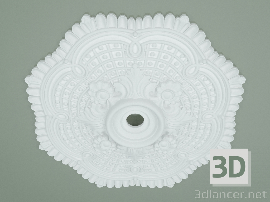 modello 3D Rosetta con ornamento RW037 - anteprima