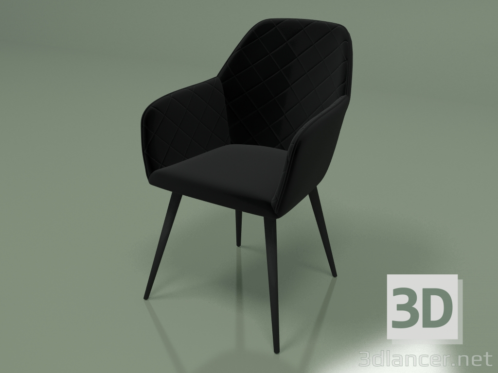 Modelo 3d Cadeira Antiba (preta) - preview