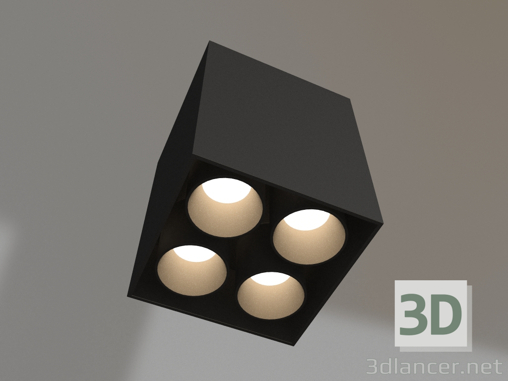 modello 3D Lampada SP-ORIENT-SURFACE-TC-S65x65-10W Warm3000 (BK, 30 gradi, 230V) - anteprima