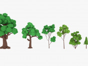 Ensemble d'arbres LowPoly