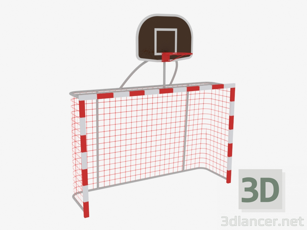 3d model Mini gol de fútbol con canasta de baloncesto (7908R) - vista previa