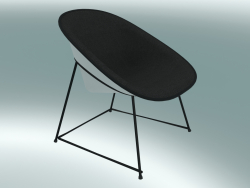 Fauteuil lounge CUP (1960-12, revêtement en poudre noir, blanc ABS)