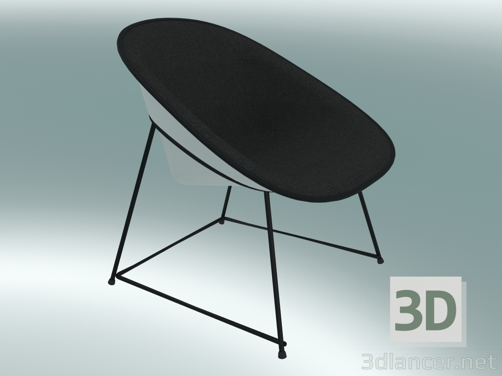 modello 3D Chaise longue Chair CUP (1960-12, verniciato a polvere nero, ABS bianco) - anteprima