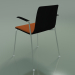 3d model Chair 3935 (4 metal legs, front trim, with armrests, black birch) - preview