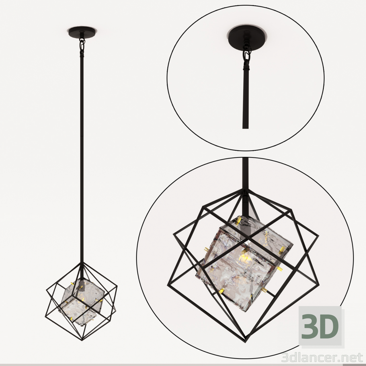 3D Sarkıt Prisma Ice Cube Büyük modeli satın - render