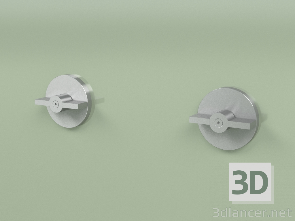 3d model Wall set of 2 mixing shut-off valves (19 63 V, AS) - preview