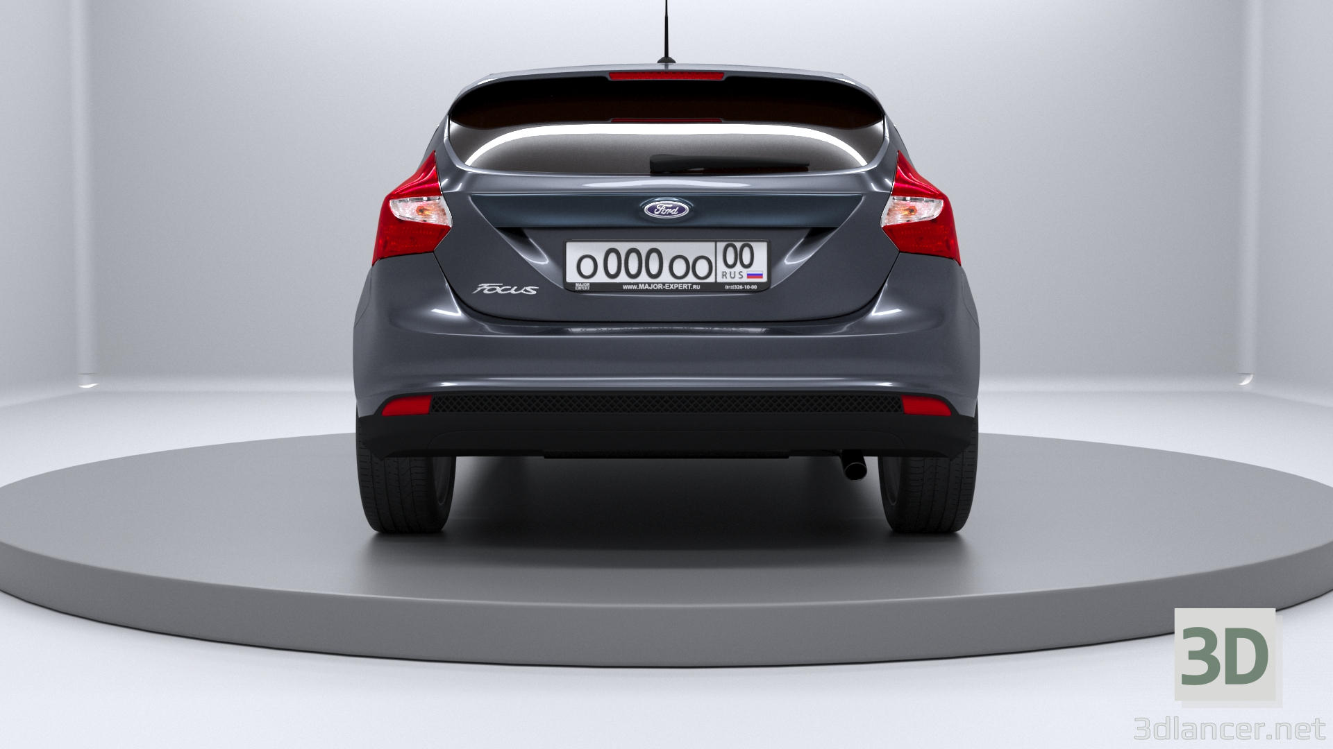 modèle 3D Ford Focus 3 hayon 2012 - preview