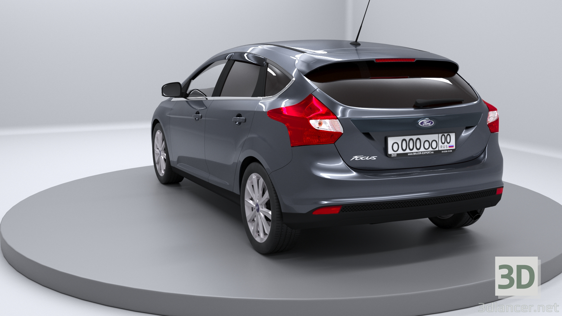 modèle 3D Ford Focus 3 hayon 2012 - preview