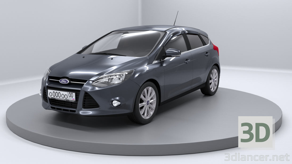 modèle 3D Ford Focus 3 hayon 2012 - preview