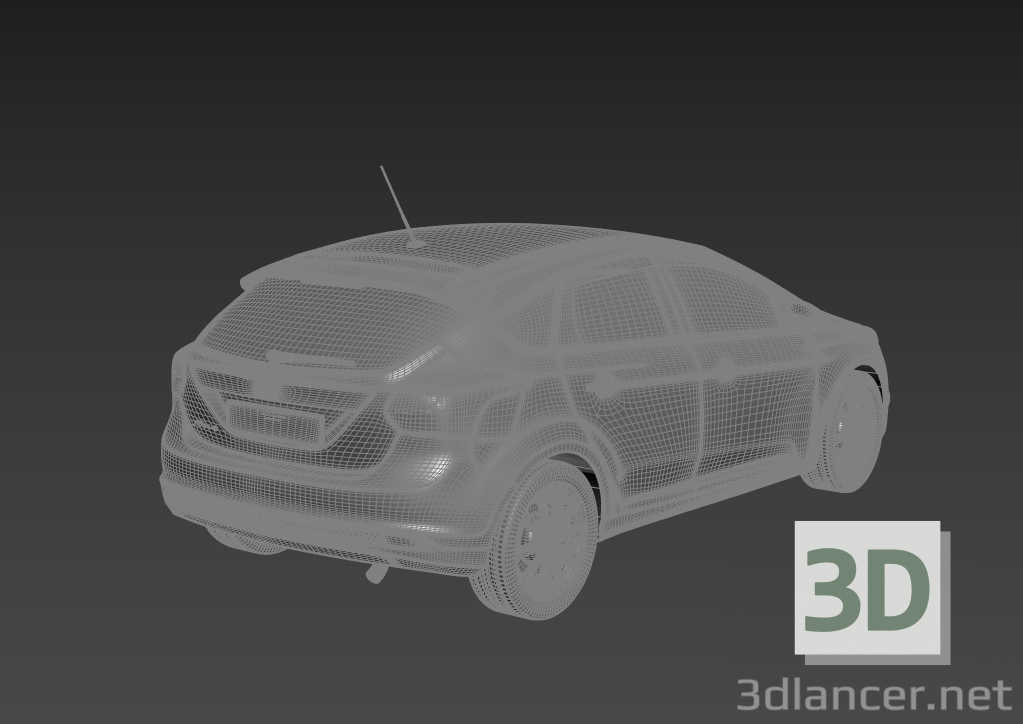 modèle 3D Ford Focus 3 hayon 2012 - preview