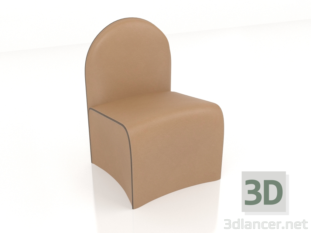 modello 3D Pouf con schienale (ST712) - anteprima