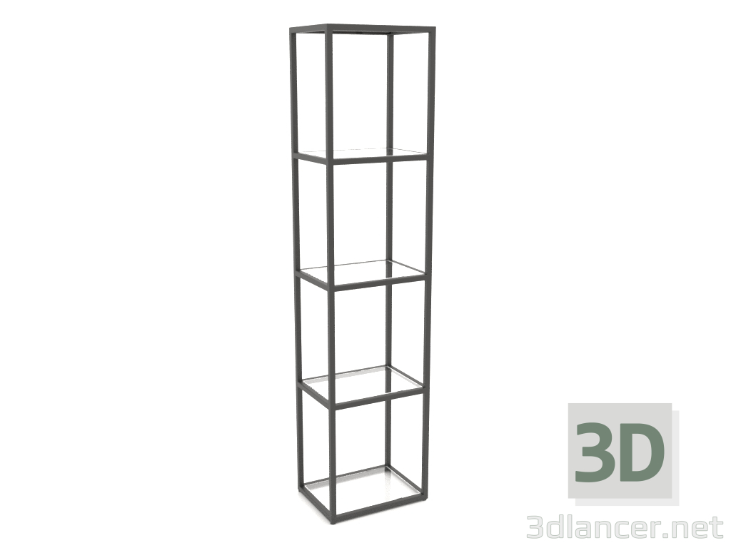 modello 3D Scaffale rettangolare grande (VETRO, 40x30x170, 5 ripiani) - anteprima