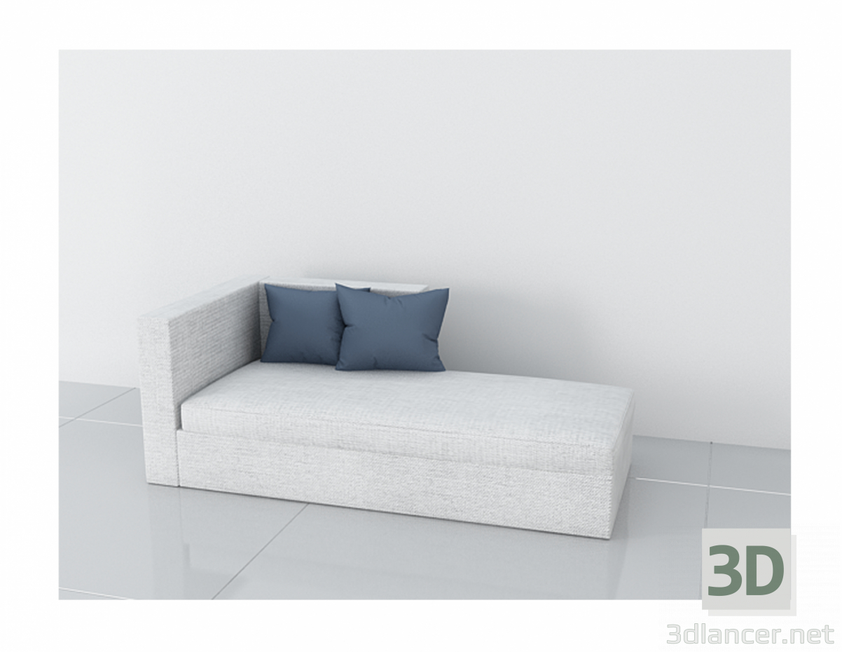 3d model sillon blanco - vista previa