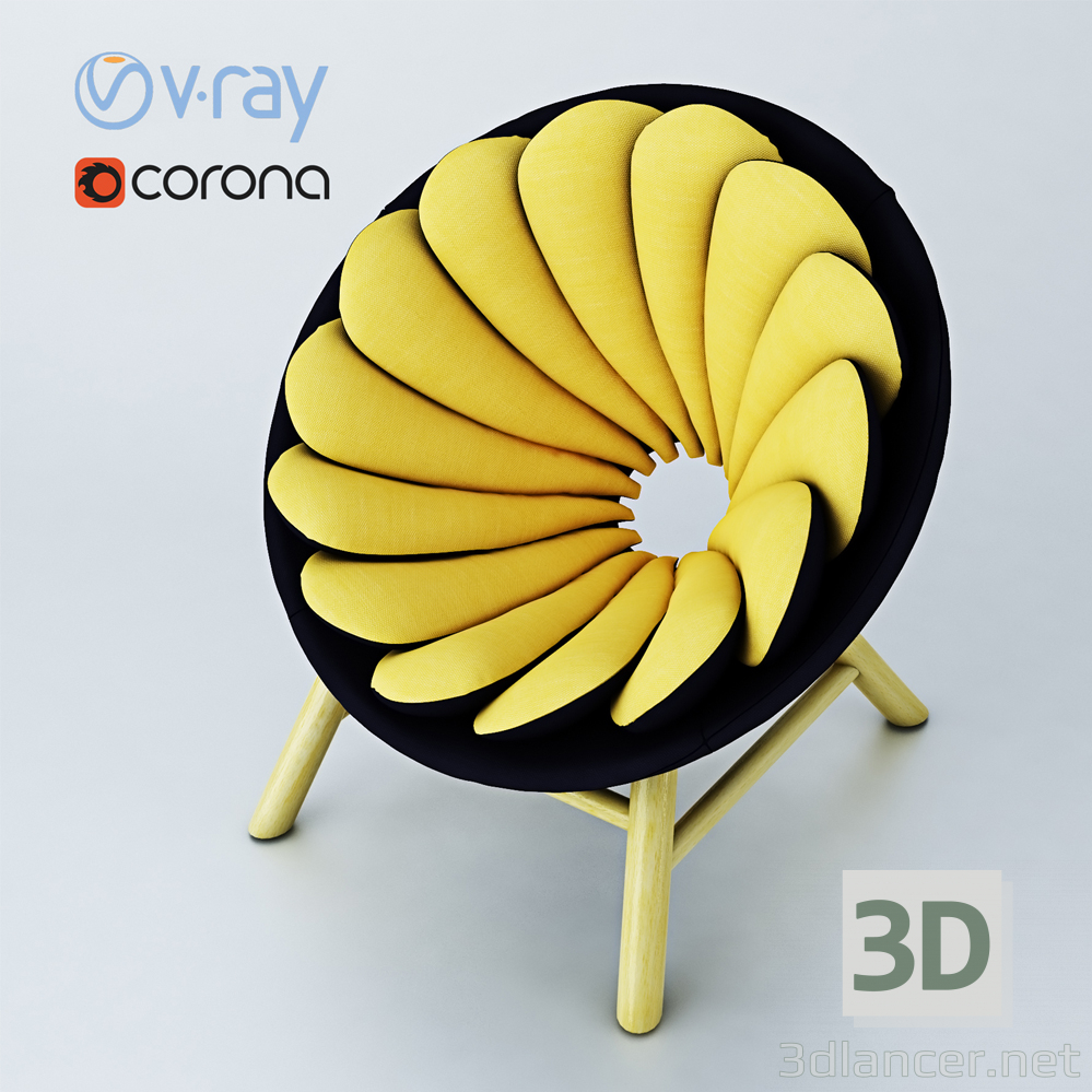 3d Quetzal Armchair by the Renowned French Designer Marc Venot.max модель купити - зображення