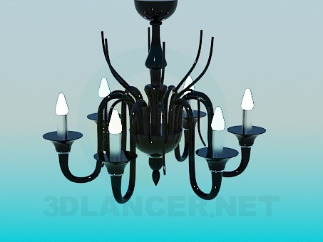 3d model Chandelier made of black glass - preview