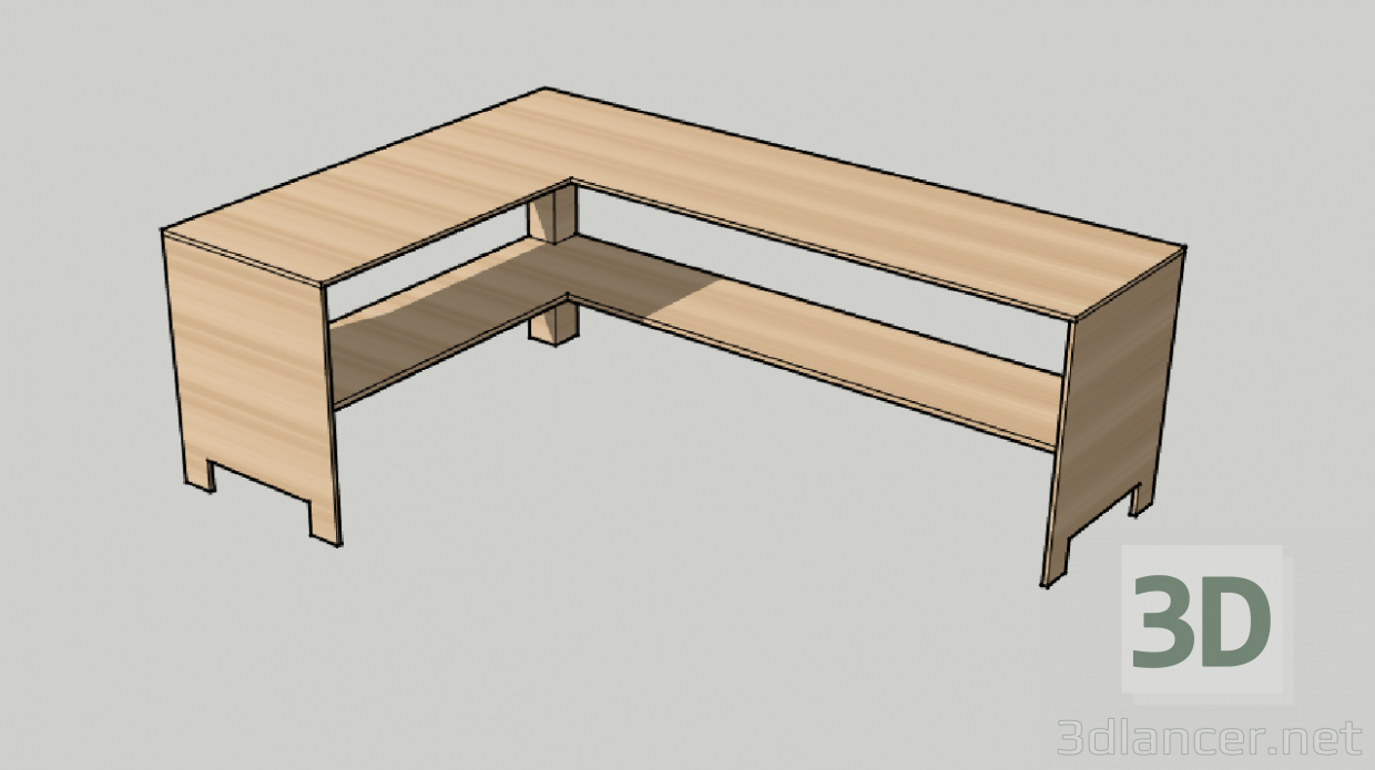 3d model Corner desk - preview