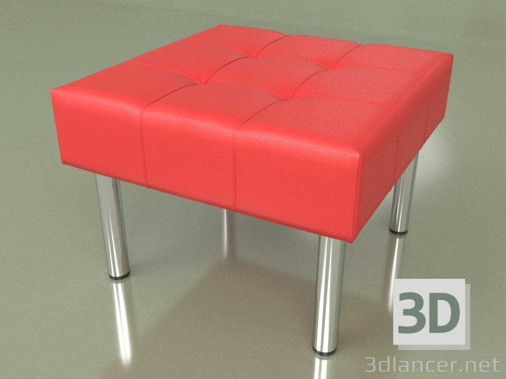 Modelo 3d Pufe de negócios (couro vermelho2) - preview