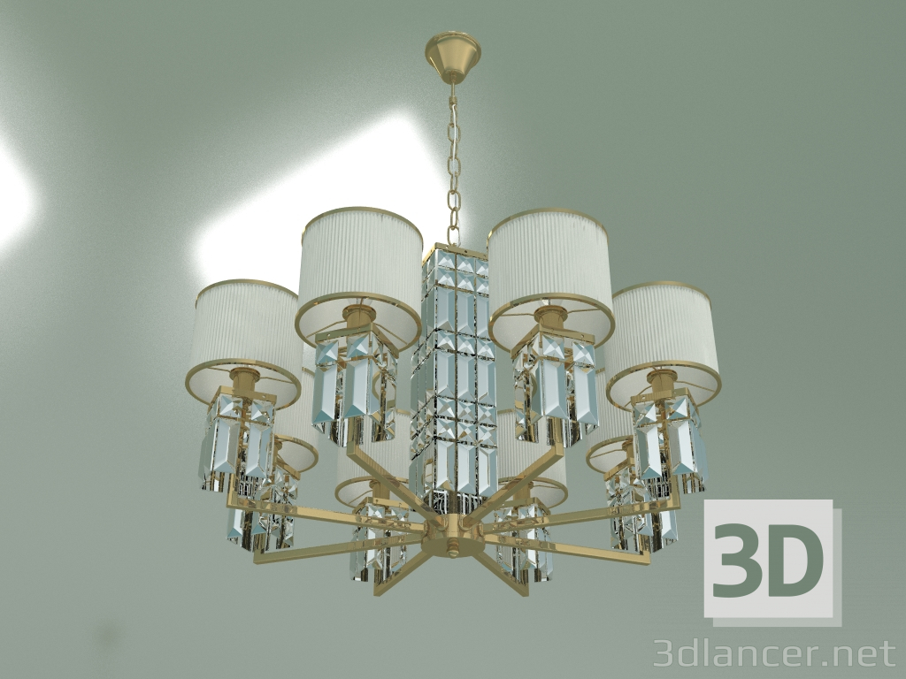 Modelo 3d Lustre suspenso 10099-8 (cristal transparente dourado) - preview