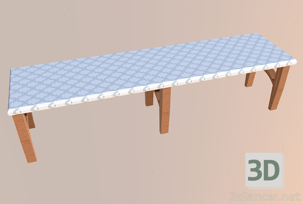 3D Modell Sitzbank - Vorschau