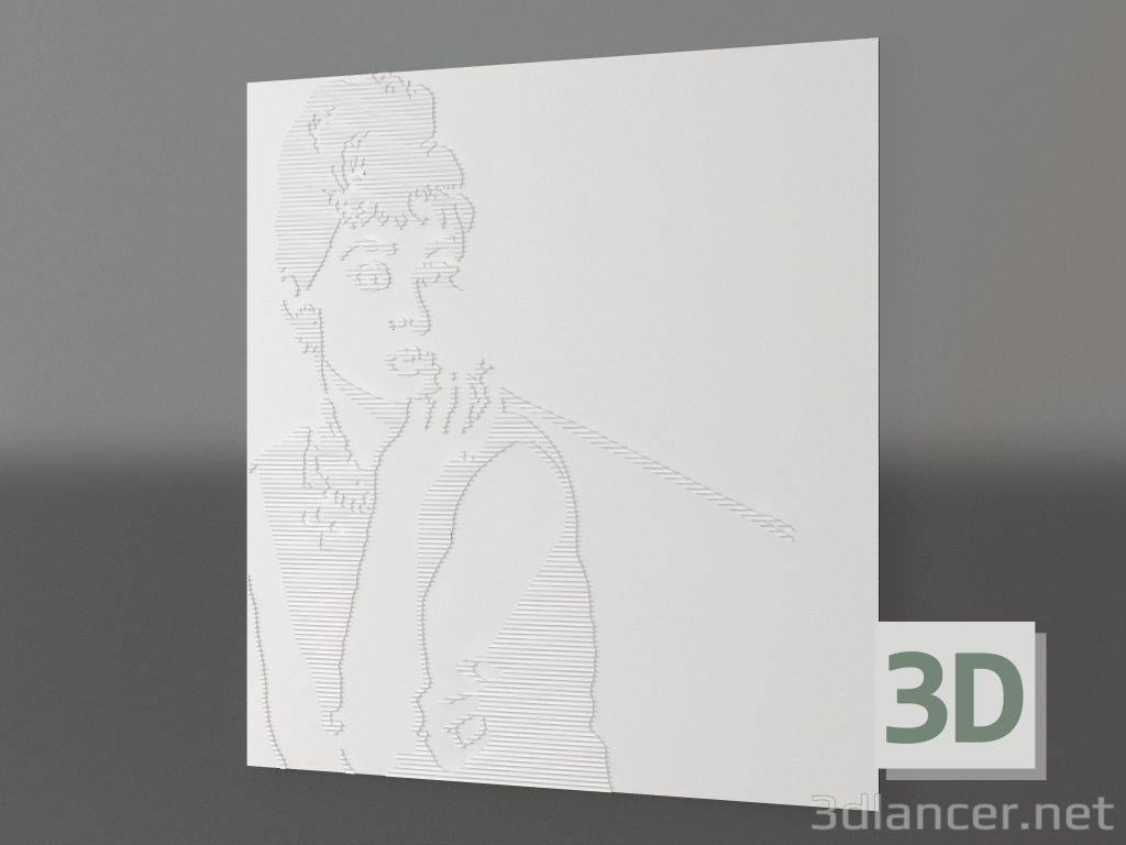 3D Modell Flachrelief von Audrey Hepburn - Vorschau