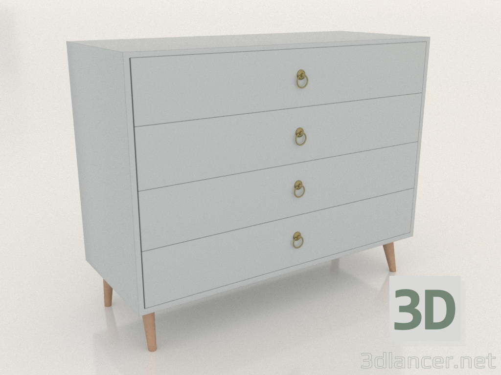 3d model Chest of drawers Polly (white) - preview