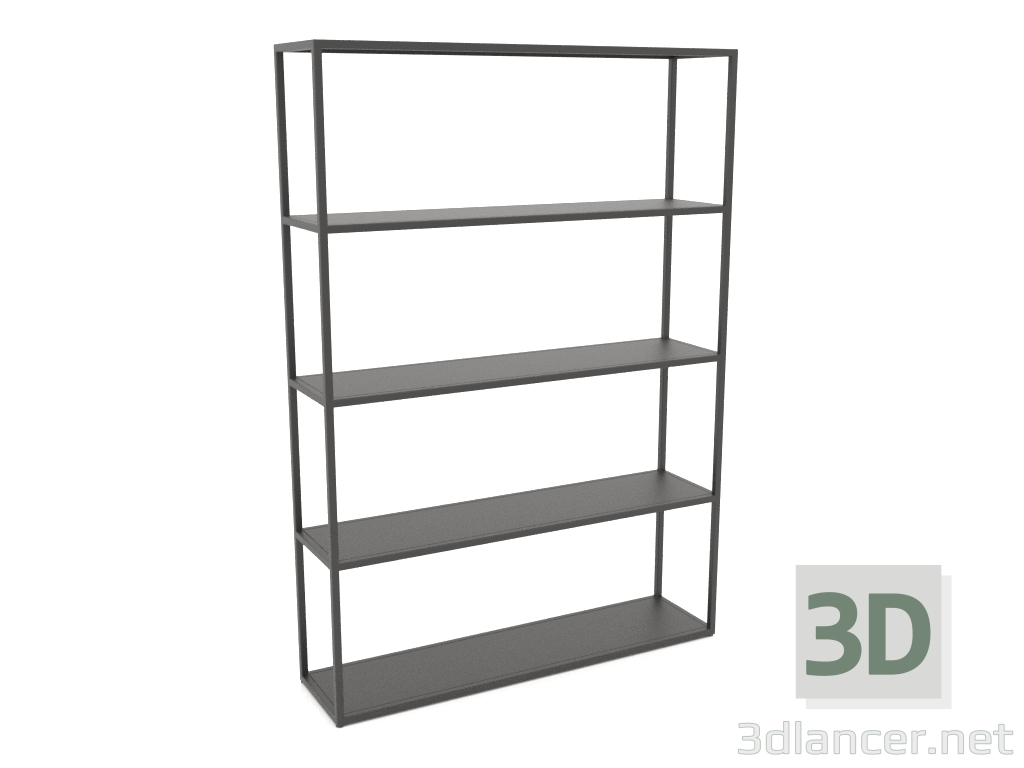 3D modeli Büyük dikdörtgen raf (METAL, 120x30x170, 5 raf) - önizleme