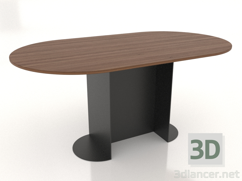 3D modeli Yemek masası OVAL 1600x900 mm (açık ceviz) - önizleme