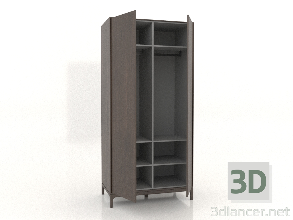 3d model Wardrobe FARGO 1050x600x2200 mm (dark oak, open) - preview