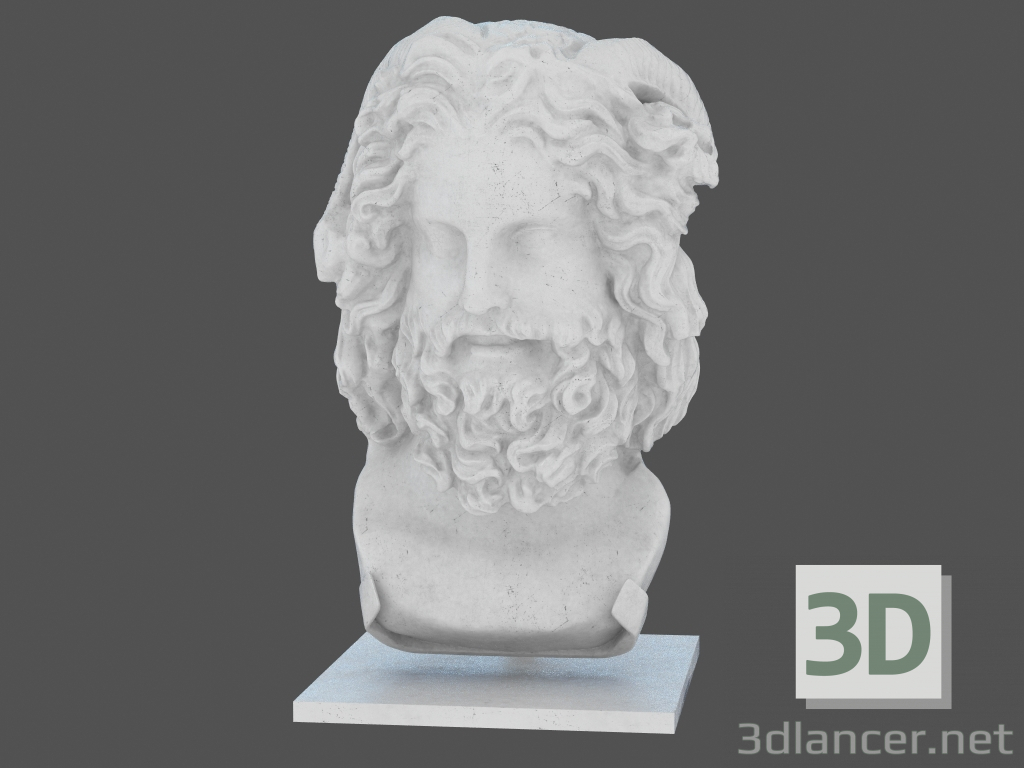 3d model Cabeza de mármol Cabeza de Zeus Ammon - vista previa