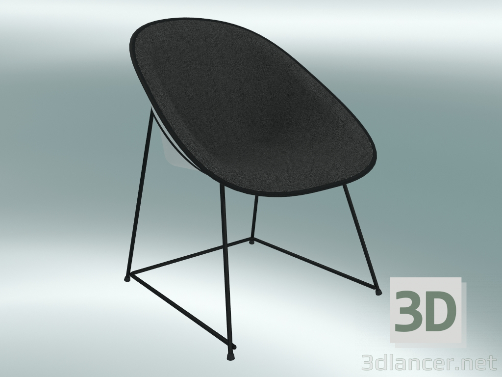 3d модель Кресло CUP armchair (1950-12, powder coated black, ABS white) – превью