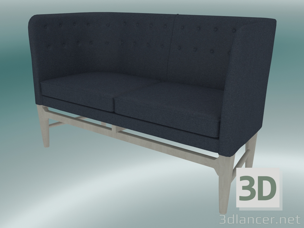 3D modeli Çift kişilik kanepe Belediye Başkanı (AJ6, H 82cm, 62x138cm, Beyaz yağlı meşe, Divina - 793) - önizleme