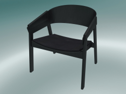 Housse de chaise longue (cuir noir raffiné, noir)