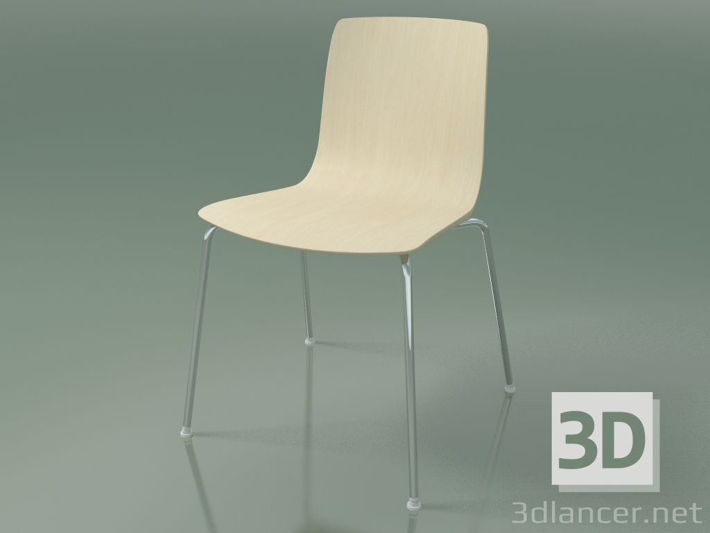 modello 3D Sedia 3906 (4 gambe in metallo, betulla bianca) - anteprima